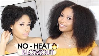 EASY NOHEAT BLOWOUT on Natural Hair  howto [upl. by Ronoel312]